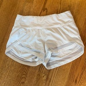 Lululemon White Time To Sweat Athletic Shorts
